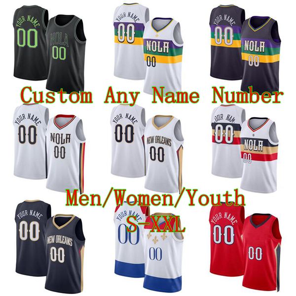Jerseys de basket-ball personnalisés 1 Williamson Brandon Ingram 3 McCollum Any Name Any Nubr 2023/24 Fans City Jerseys Men Youth Women S-xxl