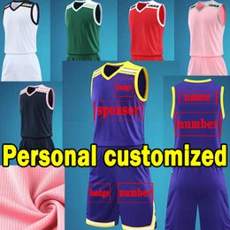 Custom Basketball Jerseys 2022 Aangepaste Logo Team Badge en Sponsor Persoonlijke aanpassing Basketbal Shirts Sets Mannen Kinder Jersey Kit