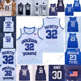 AANGEPASTE basketbalshirts BYU Brigham Young Cougars basketbaltrui NCAA College Jimmer Fredette Alex Barcello Te'Jon Lucas Spencer Johnso