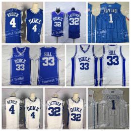 AANGEPASTE basketbalshirts NCAA Heren College Basketball Jerseyss 1 Kyrie Irving 0 Jayson Tatum 4 JJ Redick 32 Christian Laettner 33 Grant Hil