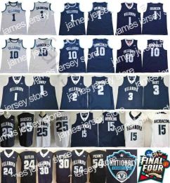 Jerseys de basket-ball personnalisés NCAA Villanova Wildcats 1 Jalen Brunson 10 Donte Divincenzo 25 MIKAL BRIDGES KYLE LOWRY KRIS JENKINS ARCIDIACONO 3