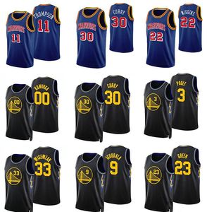 Custom Basketball Jerseys Retro 75th anniversary jersey Stephen 30 Curry Warriorr Andrew Wiggins Klay Thompson Draymond Green Kuminga Poole black Men Youth Kids