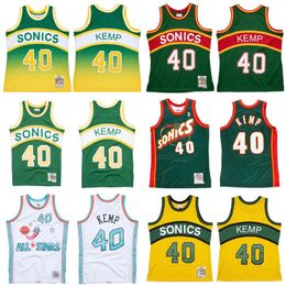 Custom Basketball Jerseys Stitched Shawn Kemp Jersey S-6XL Mitchell Ness 1994-95 95-96 Mesh Hardwoods Classics retro versie Heren Dames Jeugd jerseys