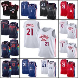 Custom Basketball Jerseys Tyrese 0 Maxey James 1 Harden Jersey Joel 21 Embiid Philadelphias 76er Sixer Retro Allen 3 Iverson Men 2022/23 Swingman Edition Shirt