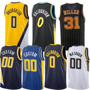 Maillots de basket-ball personnalisés Tyrese Haliburton Pascal Siakam Bennedict Mathurin Obi Toppin Myles Turner Buddy Hield Jarace Walker Isaiah Jackson City