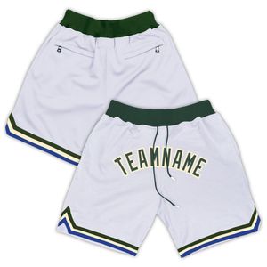 Pantalones cortos de baloncesto personalizados nombre de equipo de puntada personalizado transpirable hip hop casual de uso informal para adultos/juventud juego de regalo de Navidad