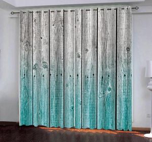 Aangepaste Bcurtain Decoratie 3d Brief blauw grijs houten bordgordijnen voor bed7077206