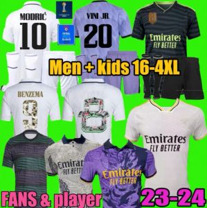 Custom Benzema Finale voetbalshirts 22 23 voetbalshirt Real Madrids Camavinga Alaba Modric Valverde vierde camiseta Men Kids 2022 2023 Un