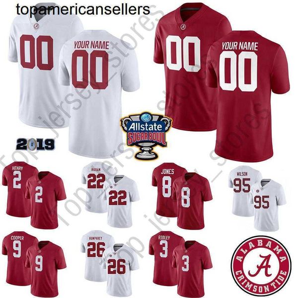 Personnalisé grande taille Alabama Crimson Tide n'importe quel numéro de nom 22 Mark Ingram 8 Julio Jones 2 Derrick Henry 9 Amari Cooper College Maillot de football