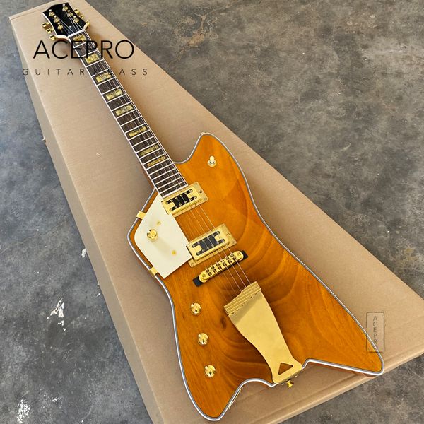 Personalizado BillyBo Júpiter Naranja Zurdo Guitarra eléctrica Vaca Cactus Western Motiff Fretboard Inlay Gold Hardware Hiqh Quality