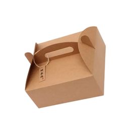 Boîte en papier Kraft Recyclable biodégradable personnalisée boîtes à Pizza portables boîte à emporter alimentaire écologique avec poignée A382