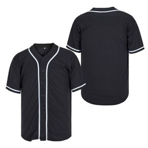 Numéro de nom de couture de maillot de baseball noir personnalisé Authentic Black