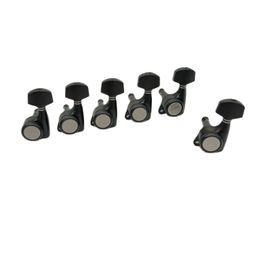 Aangepaste zwarte gitaarvergrendelingstemers 3R3L Slot String Tuning Key Pegs Machinekoppen met Hexagonal Handvat voor LP SG Gitaar