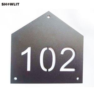 Plaques noires faites sur commande de signe de numéro de maison en forme d'autre matériel de porte