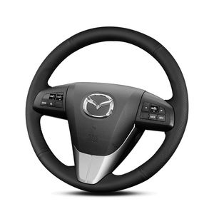 Cubierta de volante cosida a mano de cuero negro personalizada para Mazda 2011 12 13 2015 3 /14 /CX-7