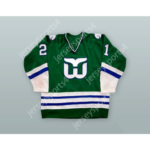 JERSEY DE HOCKEY VERDE personalizado BLAINE STOUGHTON 21 HARTFORD WHALERS NUEVO Top cosido S-M-L-XL-XXL-3XL-4XL-5XL-6XL