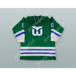 Aangepaste BLAKE WESLEY 6 HARTFORD WHALERS GREEN HOCKEY JERSEY NIEUWE Top gestikt S-M-L-XL-XXL-3XL-4XL-5XL-6XL