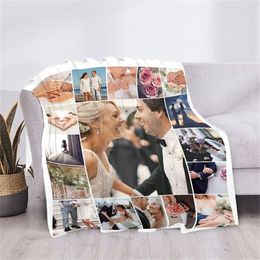 Aangepaste deken gepersonaliseerd met PO -tekst Aangepaste gooi dekens voor familie vrienden WeddingAanniversary Pets 220702