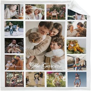 Couverture personnalisée avec 15 photos Love Family Memories Personnalize Photo Throw Gift Text pour des amis de couple