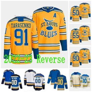 Custom '' Blues''revere Retro Jersey St. L Kyrou Brayden Schenn Robert Thomas Buchnevich Vladimir Tarasenko Binnington Colton Parayko Torey Krug 7630