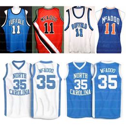 Custom Bob # 11 McAdoo College Baloncesto Jersey Hombres Cosido Blanco Azul Rojo Cualquier nombre Número Tamaño S-4XL Chaleco Jerseys de calidad superior