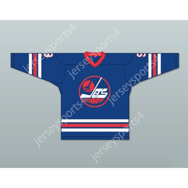 Custom BOBBY HULL 9 AWAY WHA 1973-74 JERSEY DE HOCKEY DES JETS DE WINNIPEG NOUVEAU Top cousu S-M-L-XL-XXL-3XL-4XL-5XL-6XL