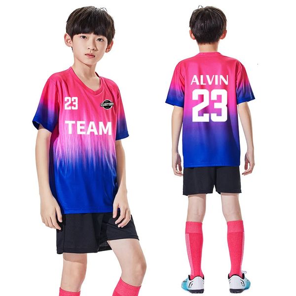 Maillot de football personnalisé pour garçons, uniformes de sport de football pour enfants, kits de vêtements de sport de football, gilet de costume de football pour enfants 240313