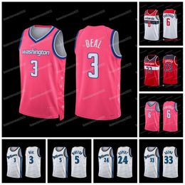 Custom Bradley 3 Beal Basketball Jersey Kristaps 6 Porzingis Wizard Kyle 33 Kuzma Will 5 Barton S Mo