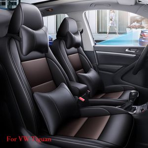 Aangepaste merk autostoelhoezen voor Volkswagen Tiguan waterdicht zitkussen interieur decoratie accessoires volledige set - kunstleer
