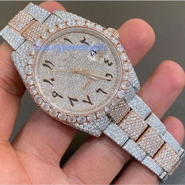 Reloj de marca personalizado con diamante Moissanite helado con precio al por mayor del proveedor de China, joyería de moda SEIKO para hombres de 6mm