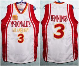 Custom Brandon Jennings #3 Retro Basketball Jersey heren Ed White elke naam nummertruiens