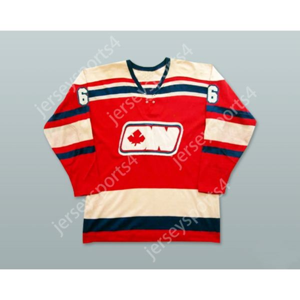 Personnalisé BRIAN GIBBONS WHA 1972-73 NATIONALS D'OTTAWA 6 MAILLOT DE HOCKEY À L'EXTÉRIEUR NOUVEAU Top Cousu S-M-L-XL-XXL-3XL-4XL-5XL-6XL