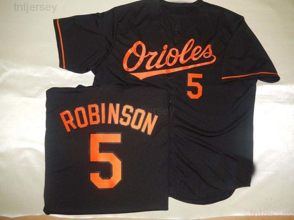 Custom BROOKS ROBINSON Cool Base Baseball JERSEY NEGRO Puntada Cualquier nombre Número Hombres Mujeres Juventud camiseta de béisbol