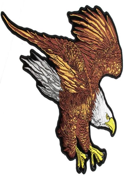 Parche grande de águila marrón personalizado para planchar en la parte posterior de la chaqueta, se puede pegar o coser en la chaqueta o Tshit4745835