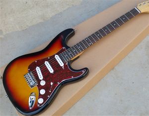 Custom Brown Sunburst John Mayer Guitarra Electric Sunburst Tres de tres tonos Red Tortoise Pickguard Chrome Vintage Tuners