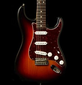 Custom Brown Sunburst John Mayer Strat Ocaster 3 ts Three Tone Sunburst Electric Guitar Red Tortoise Pickguard Chrome Vintage Klu8332177