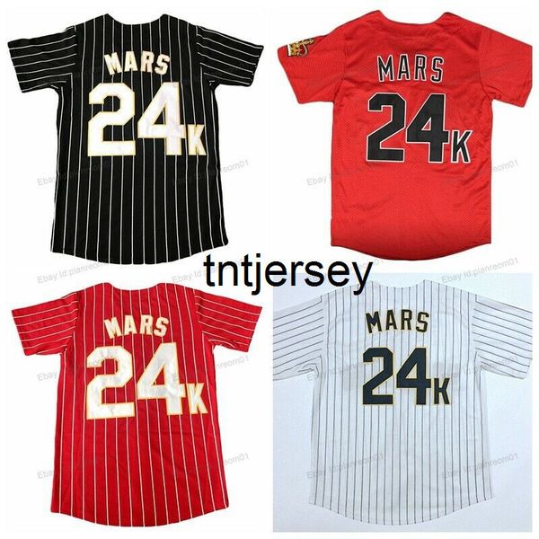 Personnalisé Bruno Mars # 24K Hooligans Baseball Jersey hommes Chemise Cousue 4 Couleurs Point N'importe Quel Nom Numéro Hommes Femmes Jeunes maillot de baseball