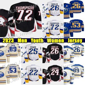 Buffalo personnalisé''sabre''72 Tage Thompson Reverse rétro Hockey Jersey 26 Dahlin 24 Cozens 27 Devon Levi Owen Power Jeff Skinner Alex Tuch