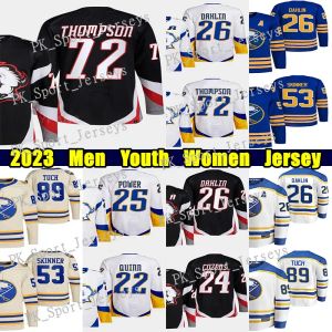 CUSTOM Buffalo''Sabres''#72 Tage Thompson Reverse Retro Hockey-Trikot #26 Dahlin #24 Cozens #27 Devon Levi Owen Power Jeff Skinner Alex Tuch