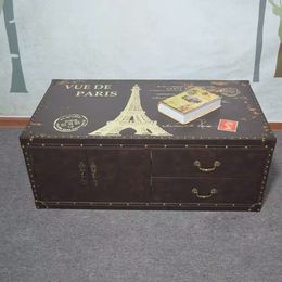 Cuir de veau personnalisé Sacs faits à la main français Motif Carry initiale valise bagages boîte tronc Coffe fourre-tout cas lettre peau air taille boîte de rangement décoration meubles table