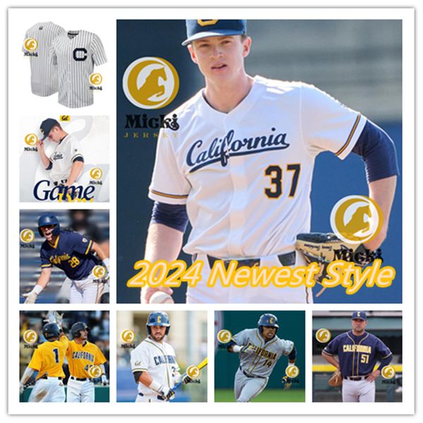 Custom California Golden Bears Jersey Aaron Knapp Josh Satin 5 Mark Canha 15 Marcus Semien 34 Orval General 20 Andrew Vaughn 10 Tanner Dodson Cal Baseball Jerseys