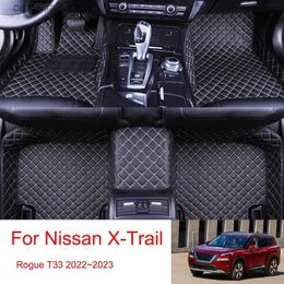 Tapis de sol de voiture personnalisés pour Nissan X-Trail Rogue T33 2022 ~ 2023 Tapis de protection en cuir Tapis de protection Pièces intérieures imperméables Q231012