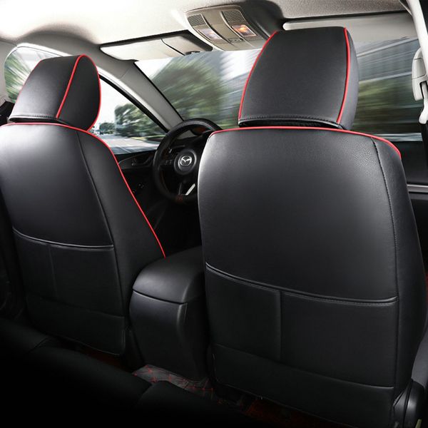 Housses de siège de voiture personnalisées pour Mazda 3, housse de protection en cuir de haute qualité, accessoires automobiles de luxe antidérapants 256B