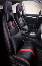 Aangepaste auto speciale stoelhoezen voor Honda Select Civic hoge kwaliteit PU leer mode volledige set waterdicht kunstleer auto Accesso9398630