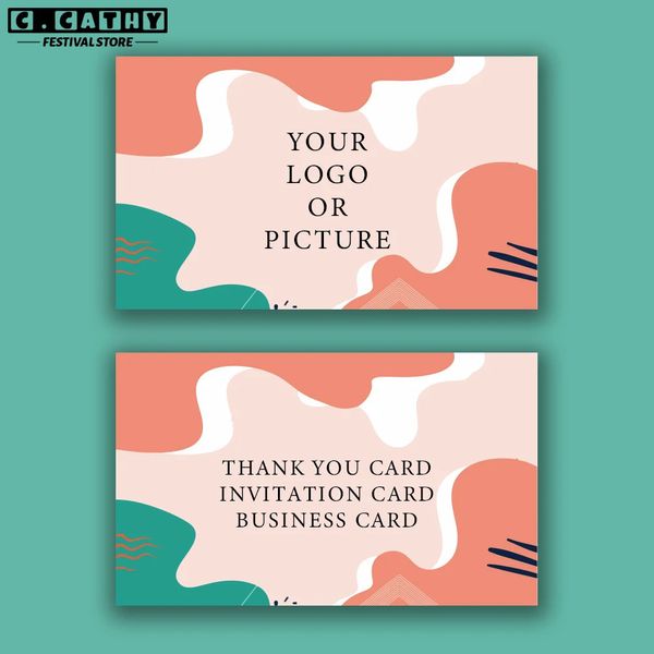 Cartes personnalisées de remerciement pour petite entreprise, Invitation de mariage personnalisée, carte de vœux d'anniversaire, carte postale, paquet cadeau 240226