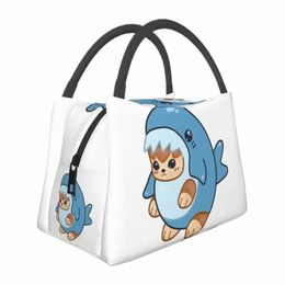 Custom Cat Shark Carto Anime Dieren Lunch Zakken Mannen Vrouwen Koeler Thermische Geïsoleerde Lunchbox voor Kantoor Reizen 26c1 #
