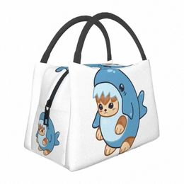 Custom Cat Shark Carto Anime Dieren Lunch Bags Men Vrouwen Koelere thermische geïsoleerde lunchbox voor kantoorreizen D4FC#