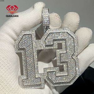 Bijoux de créateurs Vente chaude Hip Hop S925 VVS Moissanite Chaîne personnalisée Pendentif Charms Sterling Argent Glacé Lettrage Capable Moissanite Trouver Pendentifs