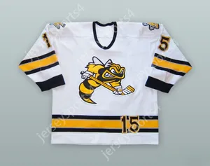 Aangepaste Chanse Fitzpatrick 15 Sarnia Sting White Hockey Jersey Top gestikt S-M-L-XL-XXL-3XL-4XL-5XL-6XL