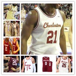 Aangepaste Charleston Cougars College basketbalshirts Dalton Bolon Pat Robinson Iii Ante Brzovic Reyne Smith Ryan Larson Ben Burnham